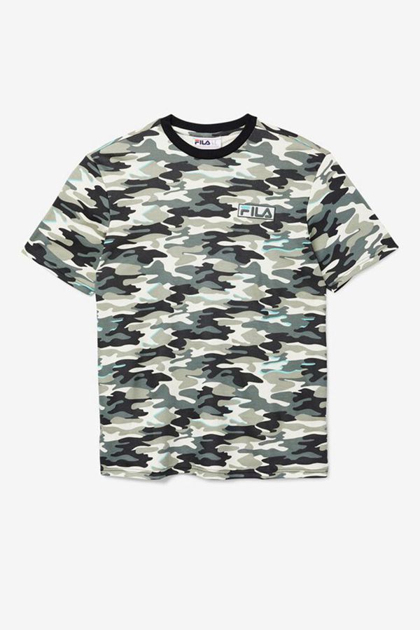 Camisetas Fila Homem Pretas - Fila Valentine Camo Portugal Lisboa,ZXHY-51748